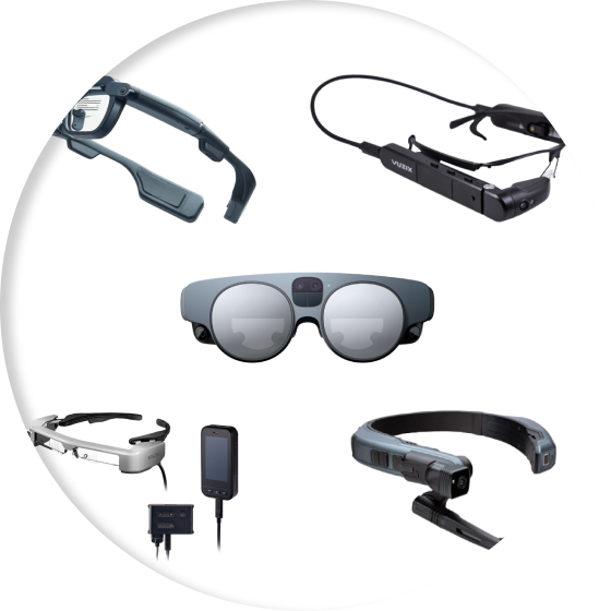 写真：MiRZA、Magic Leap、Vuzix、RealWear、MOVERIO